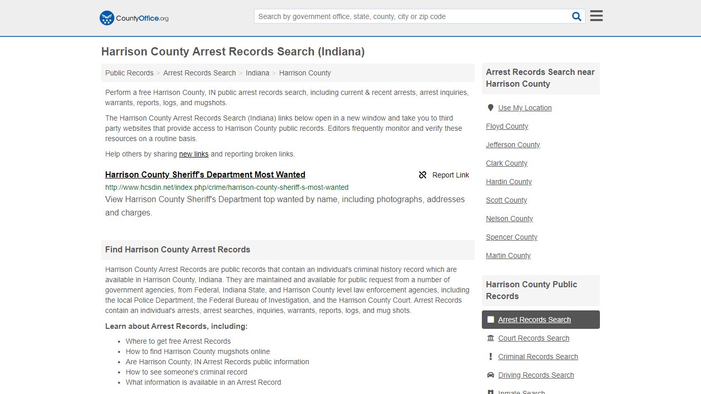 Arrest Records Search - Harrison County, IN (Arrests ...