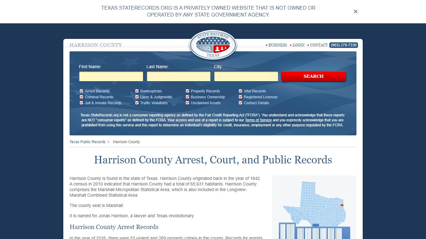 Harrison County Arrest, Court, and Public Records